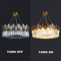 Lustre moderne de luxe en cristal pour hall d'entrée et escaliers, doré et noir, luminaire de plafond haut design créatif pour mariage et maison