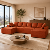 Canapé modulaire sectionnel OEM Cloud Couch, convertible en lit, de luxe, en forme de U, sans armature, compressé, pour appartement, décoration de salon, ODM