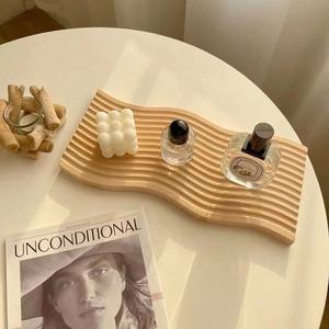 Vente chaude nordique bureau décoratif en bois servant plateau à café nourriture gâteau plateau <span class=keywords><strong>de</strong></span> rangement organisateur planche à découper en bois - Product Image 3