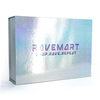 Boîte cadeau rigide pliable personnalisée avec logo en feuille holographique pour cosmétiques, soins de la peau, bijoux, emballage cadeau