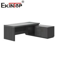 Bureau de direction de luxe Ekintop, noir, pour PDG et managers