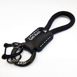 Wholesale Genuine Leather Car Keychain <b>for</b> Gifts Handmade Luxury <b>Key</b> Ring Woven Rope with Custom Logo Pendant Anti-Loss <b>Lanyard</b> - Product Image 2