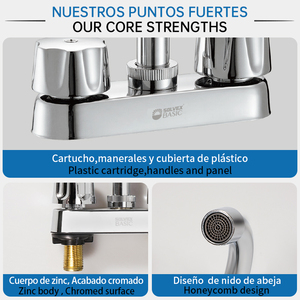 ก๊อกน้ำอ่างล้างหน้า SOLVEX 4 นิ้ว รุ่น Eco-Flow <span class=keywords><strong>Duet</strong></span> แบบหมุนได้ 360 องศา ตัวก๊อกทำจากโลหะผสมสังกะสีที่ทนทาน พร้อมไส้กรองพลาสติก  แบบก้านโยกเดี่ยว - Product Image 5