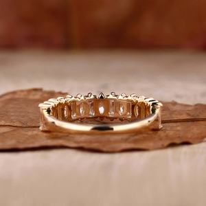 Igi CVD HPHTラボ製ダイヤモンド14k/18kソリッドゴールドエタニティウェディングバンドリング女性用ブリリアントカット - Product Image 2