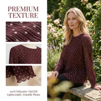 Tissu en Chiffon Jacquard 100% Polyester Séchage Rapide & Respirant Léger 75D Teint Uni pour Robes/Jupes de Filles En Stock