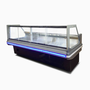 Refrigerador <span class=keywords><strong>de</strong></span> exhibición abierta con puerta <span class=keywords><strong>de</strong></span> cristal para alimentos fritos, pollo frito, comida rápida, carne congelada y alimentos cocinados, para supermercados y tiendas. - Product Image 3