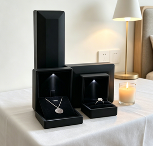 Black LED Light Jewelry Box Set <b>for</b> Ring & <b>Necklace</b> Velvet Lined LED Illuminated Jewelry <b>Gift</b> <b>Boxes</b> - Product Image 5