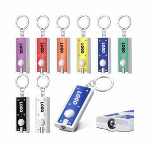 Custom Logo 12 Lumen Portable Ultra <b>Bright</b> Battery Powered Key Ring <b>Torch</b> for Outdoor Camping Hiking and Emergency Lighting - Product Image 1