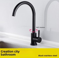 Robinet de cuisine monocommande en céramique à montage sur plan, moderne et minimaliste, pour eau chaude et froide, en acier inoxydable noir, avec douchette pressurisée
