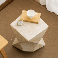 Table basse moderne et durable en ciment magnésia pour appartement et salon, mobilier de maison