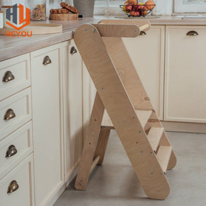 Gấp Bé Montessori Tháp Trợ Giúp Tháp Học Bằng Gỗ Tháp Nhà Bếp Bước Phân - Product Image 5