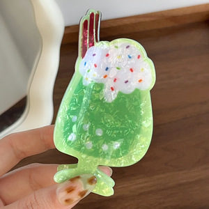2026 RTS-2 Clipe de Cabelo de Plástico Criativo com Desenhos de Morango, Cereja, Sorvete e Tubarão Divertido para Meninas e Crianças - Acessório de Cabelo - Product Image 6
