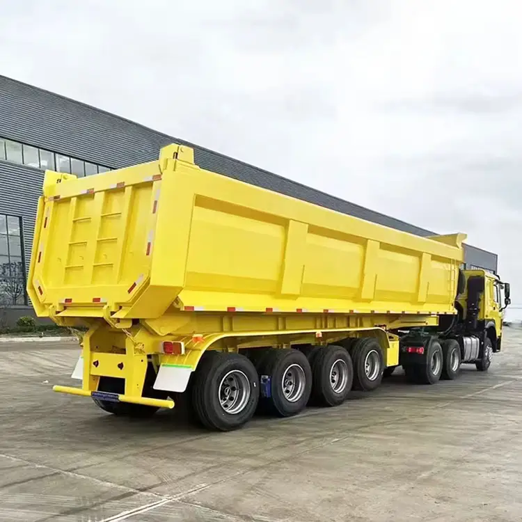 3/4/5 essieux 40 tonnes 60 tonnes 70t pierre transport utilitaire inclinable équipement camion benne cargaison semi-remorque