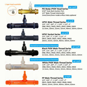 ZDVseal 1 inç Venturi memesi DN25 BSP konu beyaz PVDF Jet enjektör pompası boğaz boru ozon su mikser - Product Image 4