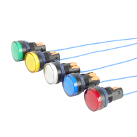 RY22SA1Z1-P/C220V/A 22mm en plastique plat couleur unique interrupteur à bouton-poussoir à insertion rapide 15A Max. 220V/24V avec voyants lumineux