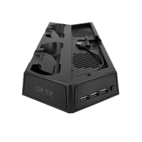 Station de stockage multifonctionnelle pour ventilateur de refroidissement pour console PS4/Slim/Pro Station de charge pour manette Playstation 4 avec 3 ports usb