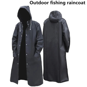 <span class=keywords><strong>Impermeabile</strong></span> Lungo Antivento Nero alla Moda per Adulti con Cappuccio per Uomo e Donna in EVA per Attività all'Aperto come Moto ed Escursionismo - Product Image 4