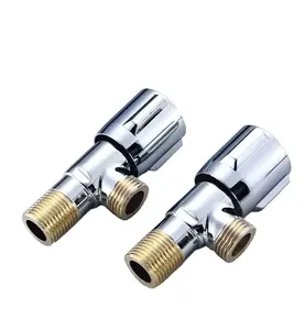 Water Control Chromed Brass 90 Degree Mini 2 Way Quick Open Angle Stop Cock Valve