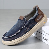 Chaussures décontractées pour hommes, style Dad Shoes, à enfiler, semelle souple, respirantes, en toile, style Old Beijing, printemps-automne, excellente adhérence.