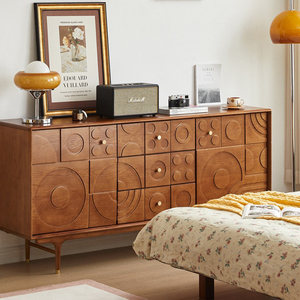 Gabinete de madera de Roble Marrón Vintage para sala de estar, marco de pino reciclado con almacenamiento <span class=keywords><strong>y</strong></span> cajones, mesa de soporte de TV para el hogar para apartamento - Product Image 2