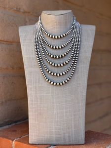 สร้อยคอประดับมุกเงินแท้ทำมือ ขนาด 3-8 มม. เครื่องประดับหรูหรา ของขวัญสำหรับเธอ - Product Image 5