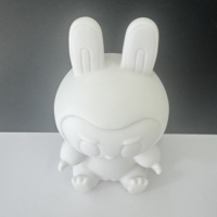 Figurines DIY populaires faites à la main : Ours fluide blanc style graffiti avec tirelire