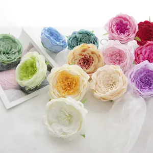 Manufacturer supply DIY 12 cm bulk high quality artificial silk Austin Rose flower head wedding/home/party decoration