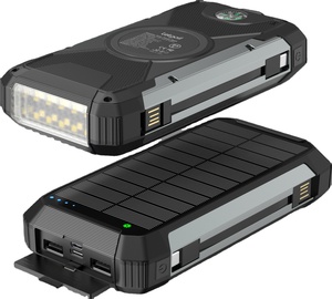 Batterie Externe Solaire Sans Fil Étanche 20000mAh 2025 à Succès Commercial avec 3 Câbles Supplémentaires et Lampe Torche LED - Product Image 2