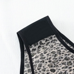 Culottes transparentes à imprimé léopard pour femmes, avec double bretelle fine réglable, taille basse, sous-vêtements sexy respirants - Product Image 2