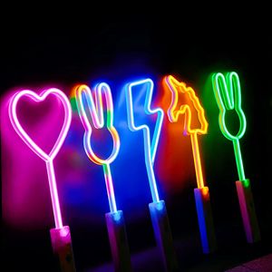 <b>LED</b> 45cm Neon Glow <b>Sticks</b> for Concerts Heart-shaped Handheld Plastic <b>Light</b> <b>Sticks</b>-Battery Operated Adult Indoor Use - Product Image 1