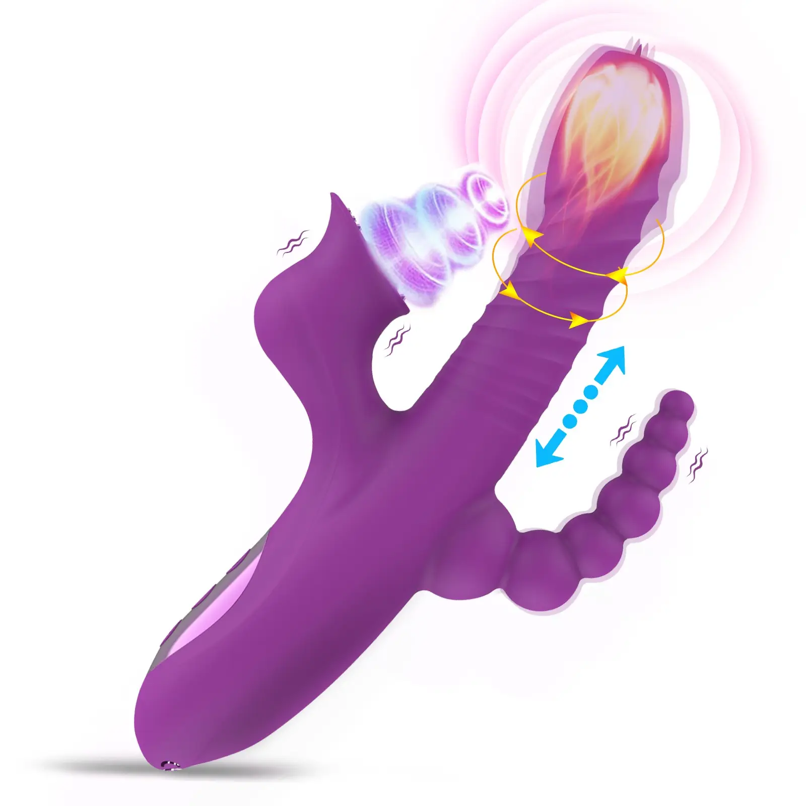 PINKZOOM 5 in 1 tongue Tapping sucking Rabbit Vibrator Clitoris Stimulator anal G-spot consoladores para muje vibrator for women