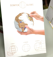 Mapa del mundo para rascar 3D de alta calidad, montaje DIY impreso UV, globo de viaje, mapa de globo para rascar de papel internacional
