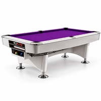 Table de billard professionnelle de 9 pieds en ardoise pour la maison ou les salles de billard, avec cadre et pieds en chêne massif, qualité commerciale.