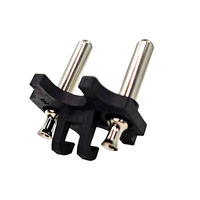 Holland Plug Insert Socket Raccords d'assemblage électrique Laiton 4.0/4.8MM Creux Solide 2 Broches EU Round Plug Insert pour cordon d'alimentation