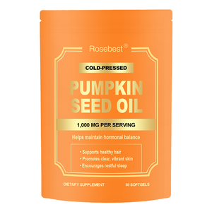 Rosebest China Fabriek Groothandel Bulk Biologische 2-in-1 Pompoenzaadolie Zachte <span class=keywords><strong>Capsules</strong></span> met Saw Palmetto voor de Gezondheid van de Urinewegen - Product Image 1