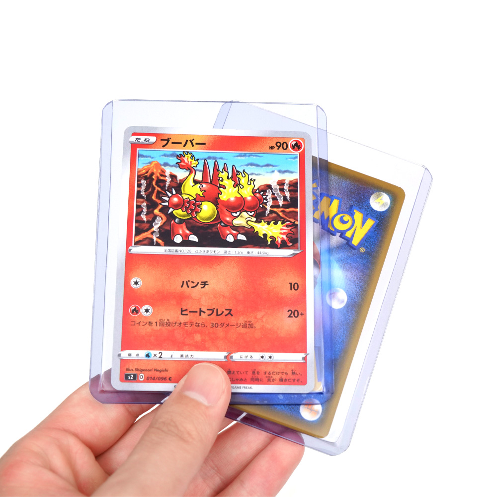 Оптовая продажа, двухсторонний прозрачный держатель для карт TopLoader из ПВХ, жесткий пластиковый держатель для карт 35PT game king, защитные рукава для Toploader