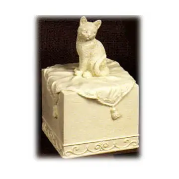 壷猫ペット葬儀記念品ポリレジン葬儀壷ペット灰猫のデザイントップ大理石仕上げ火葬コンテナ