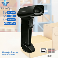 Lecteur de codes-barres portable sans fil SHUNQI 2.4G 1D CCD, batterie 2000mAh, plus de 72h de travail continu, 30 jours d'autonomie en veille