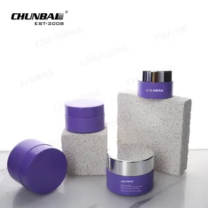 Цилиндрическая пустая Косметическая Стеклянная емкость для крема прозрачная стеклянная вращающаяся стеклянная банка для крема для косметического крема