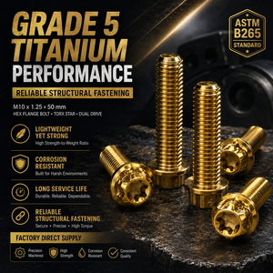 Perno Hexagonal de <span class=keywords><strong>Titanio</strong></span> M10x1.25x50 con Cabeza Torx y Doble Accionamiento, Servicios de Corte/Soldadura/Doblado, Estándar ASTM B265 - Product Image 3
