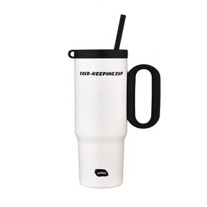 Stock 24Oz 750Ml 316 Stainless Steel Insulated <b>Large</b> Capacity Stylish Water Bottle Portable Car Tumbler <b>Cup</b> With Straw Handle - Product Image 1