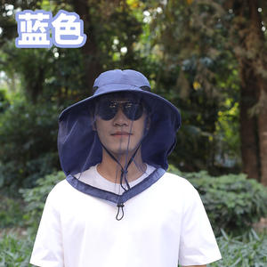 Verano hombres y mujeres Anti-mosquito secado rápido transpirable montañismo <span class=keywords><strong>sombrero</strong></span> de ala ancha gorra de pesca con protección de malla - Product Image 6