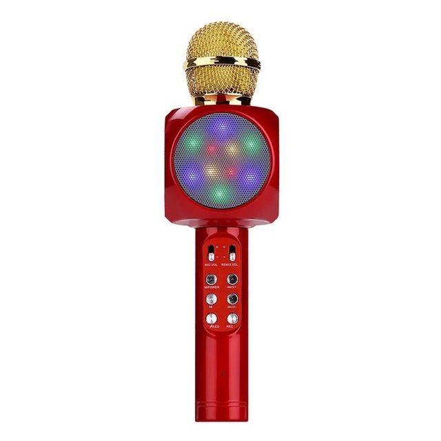 Wireless Karaoke Microphone with LED Lights,4-in-1 Portable Handheld Mic with Speaker Karaoke Machine for Singing Home Party