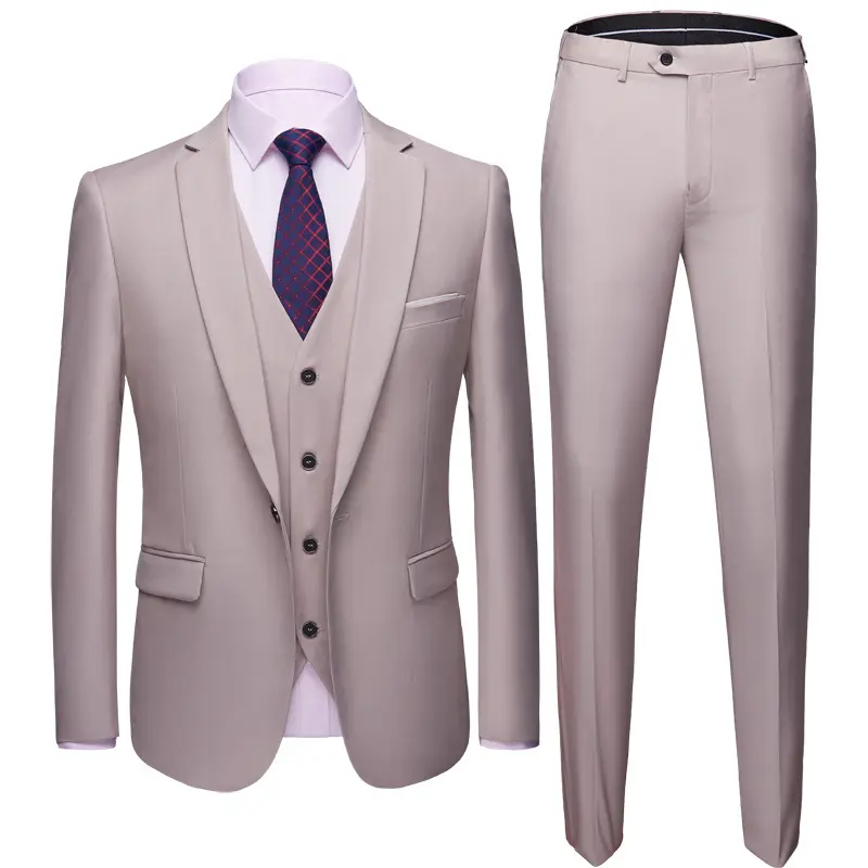 2022 ternos mascule Slim Fit Button gentleman leisure groom wedding suits dress jacket formal blazer 3 piece set men's suits