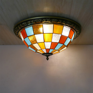 Lampada da Soffitto Retrò <span class=keywords><strong>a</strong></span> Blocchi di Colore con Vetro Colorato per Camera da Letto, Soggiorno, Caffè, Bar, Hotel, Illuminazione <span class=keywords><strong>a</strong></span> Montaggio <span class=keywords><strong>a</strong></span> Filo - Product Image 4