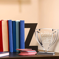Trophée en verre transparent personnalisé en forme de trophée pour les élèves, les cadeaux de classe, les décorations de bureau des employés, les trophées en cristal acrylique, les cadeaux de récompense