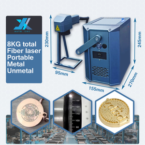 금속 구리 알루미늄 플라스틱 용 8KG 경량 핸드 휴대용 핸디 배터리 및 충전 코딩 섬유 레이저 마킹 기계 - Product Image 1