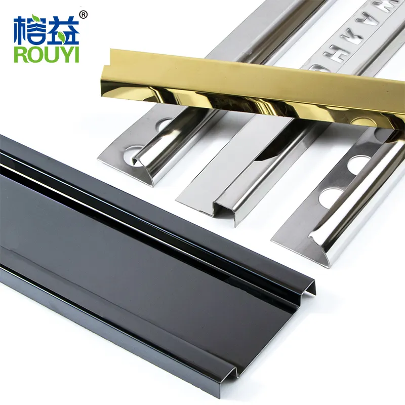 Inside Corner Metal Edge Strip Copper Trims Transition 304 201 round stainless steel Angle decoration Ceramic Tile Trim