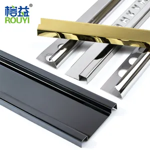 Inside Corner Metal Edge Strip Copper Trims Transition 304 201 Round Stainless Steel Angle Decoration Ceramic Tile Trim