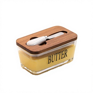 Hand Blown Glass <b>Sealed</b> Butter Box with Lid and Spoon Party & Kitchen Use Food Storage Container - Product Image 4